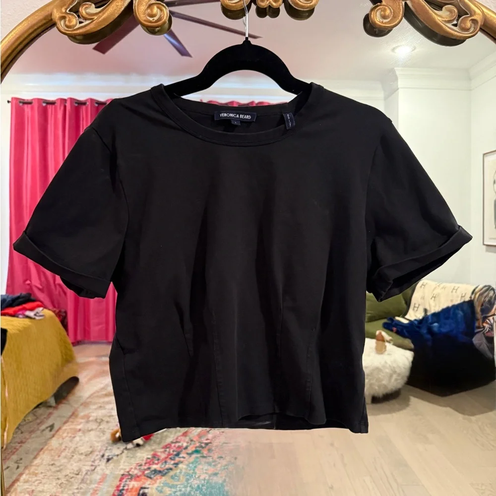 Veronica Beard Ankara Seamed Crewneck T-Shirt - Picture 3 of 3